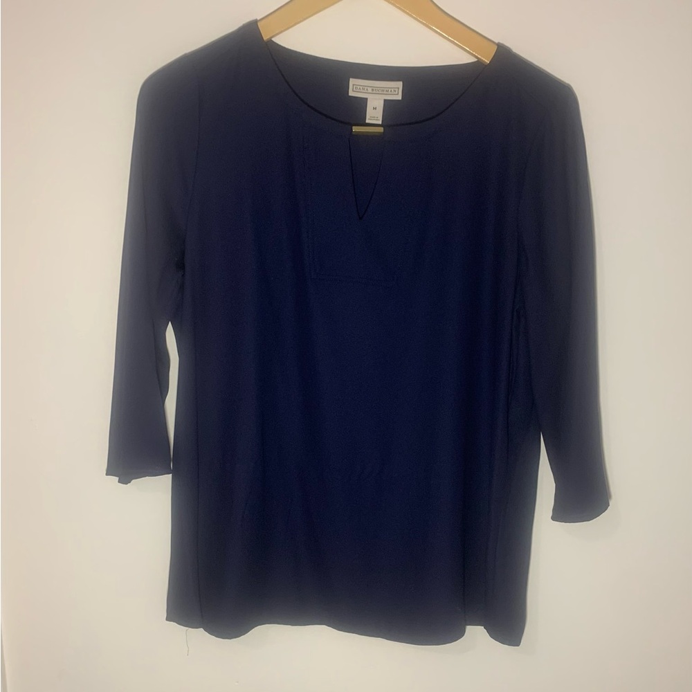 Dana Buchman navy blue shirt. Size M